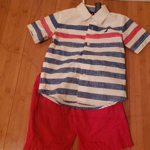 Toddler Boys Nautica White Red & Blue Set - Picture 1 of 2